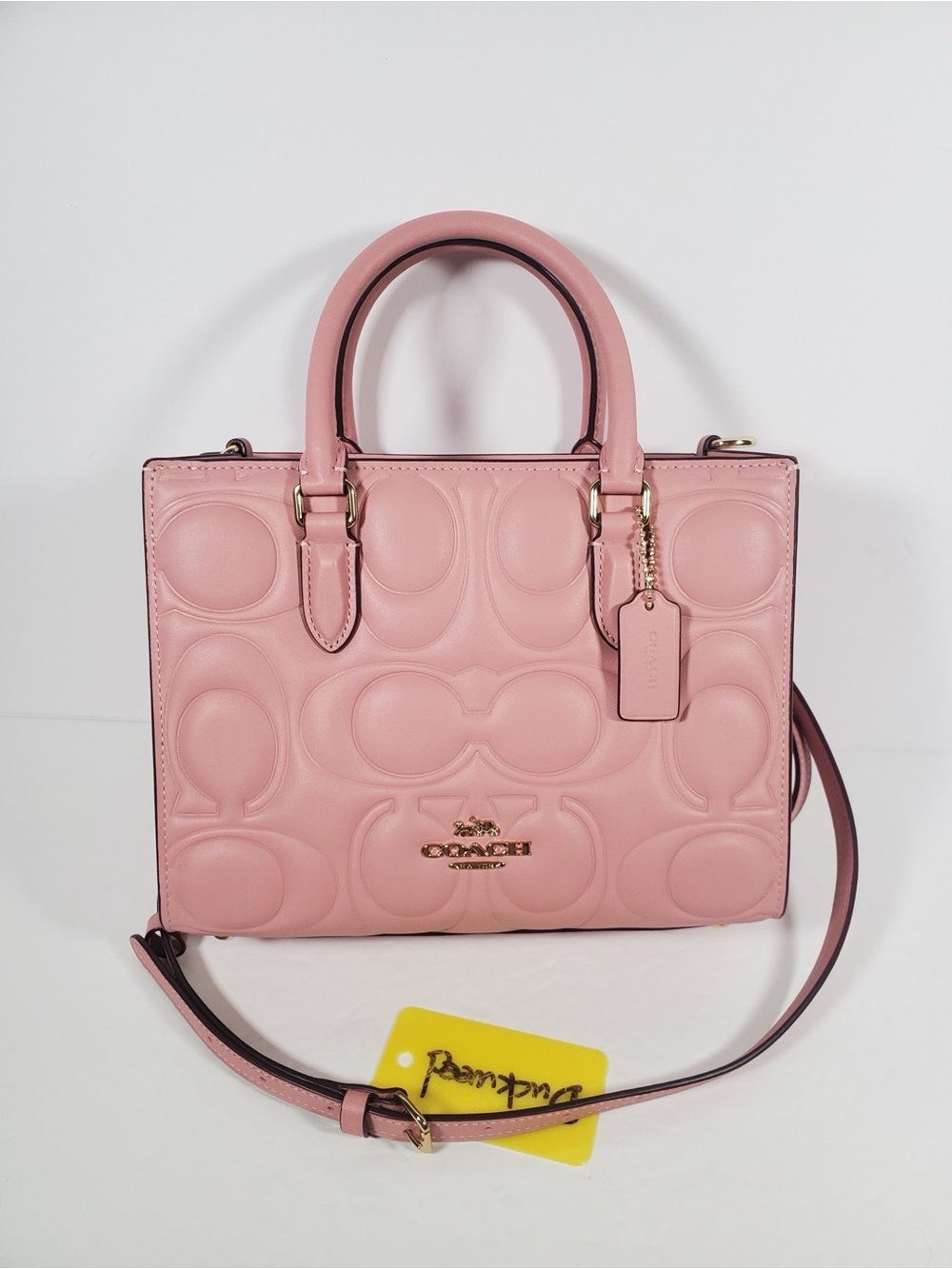 Coach Maggie Small Tote Bag in Signature Leather pink petal NWT